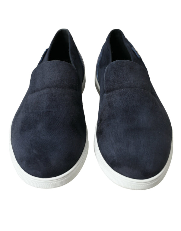 Blue Suede Caiman Loafers Saint Tropez Shoes