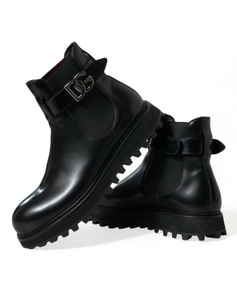 Black Chelsea Belted DG Logo Boots Shoes