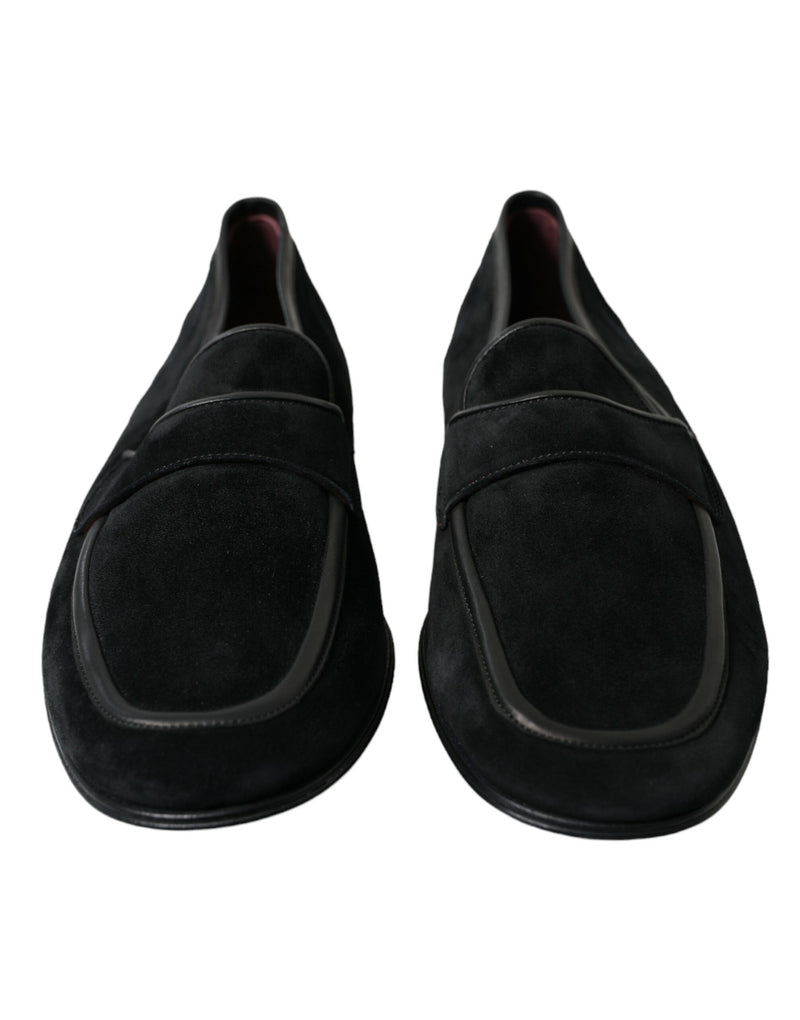 Black Velvet Slip On Loafers Dress Shoes