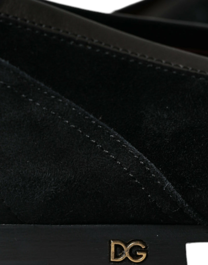 Black Velvet Slip On Loafers Dress Shoes