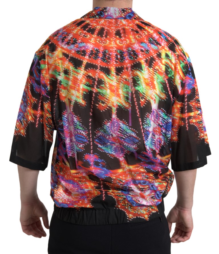 Multicolor Luminarie Print Men Cotton Shirt