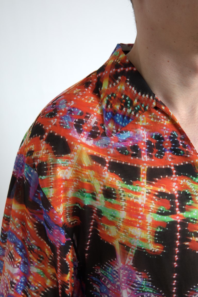 Multicolor Luminarie Print Men Cotton Shirt