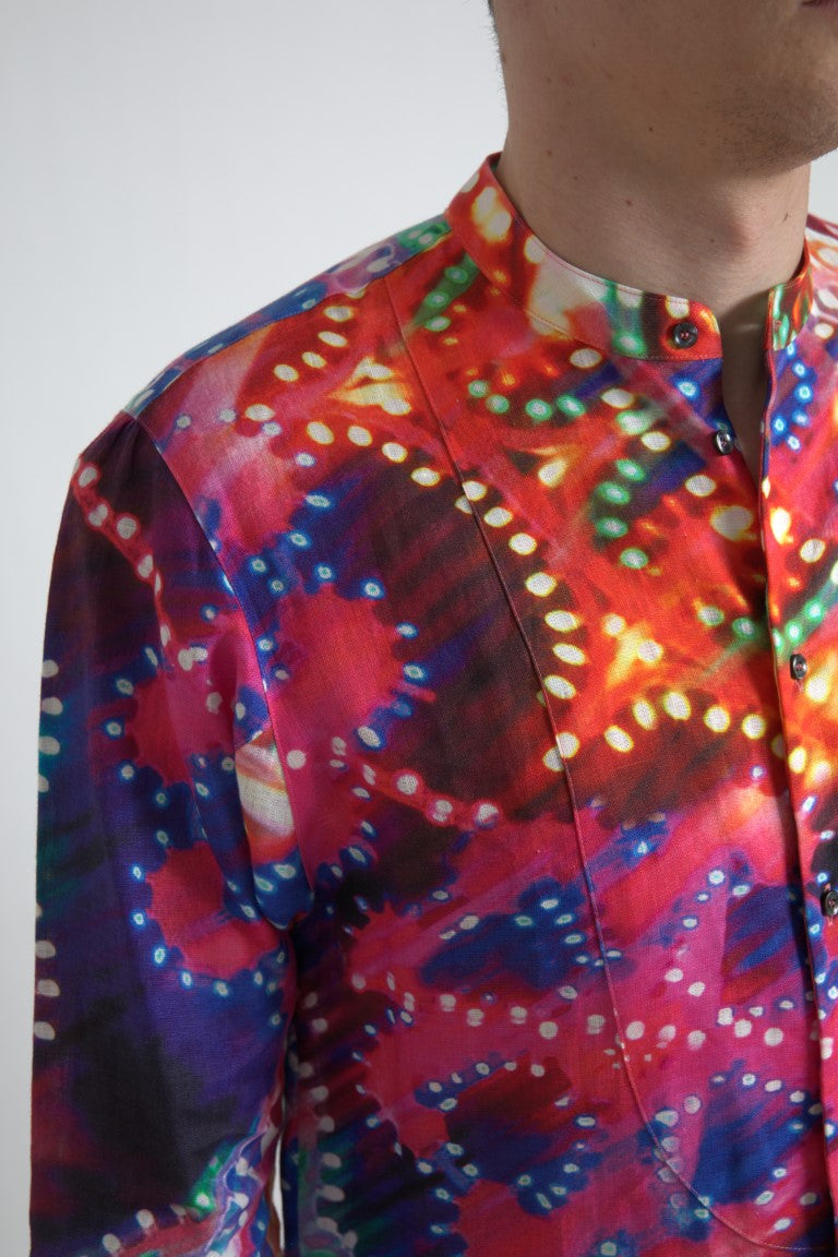 Multicolor Luminarie Print Linen Shirt