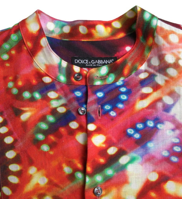 Multicolor Luminarie Print Linen Shirt