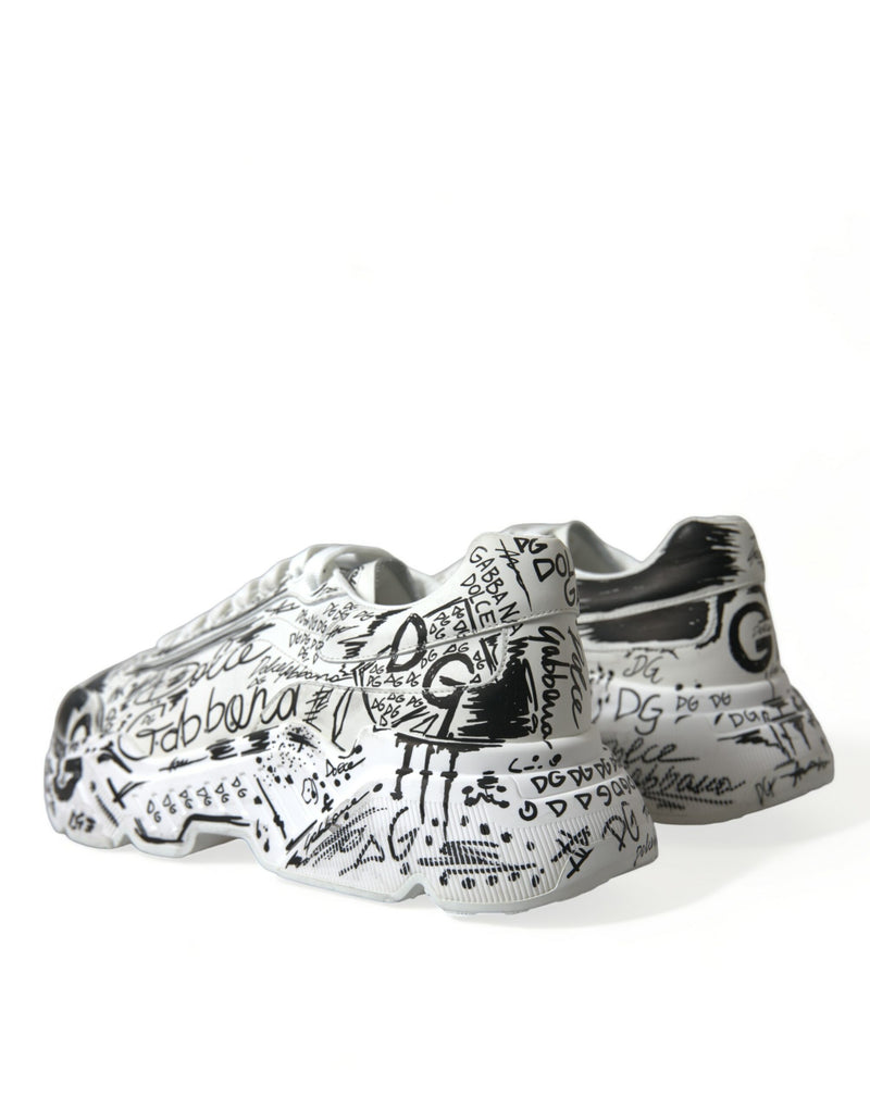 White Graffiti Calfskin Daymaster Sneakers Shoes