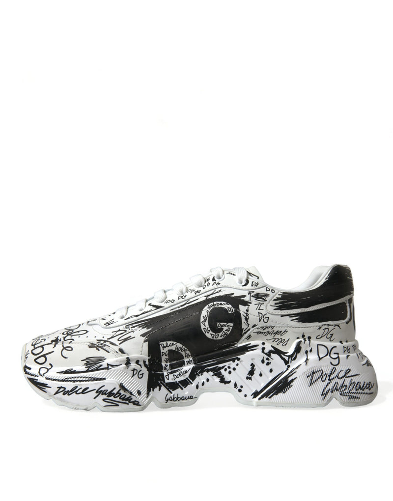 White Graffiti Calfskin Daymaster Sneakers Shoes