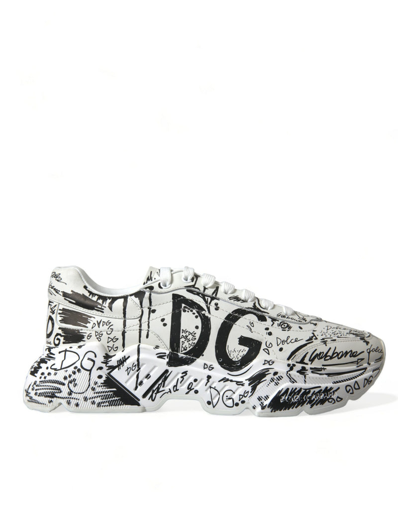 White Graffiti Calfskin Daymaster Sneakers Shoes