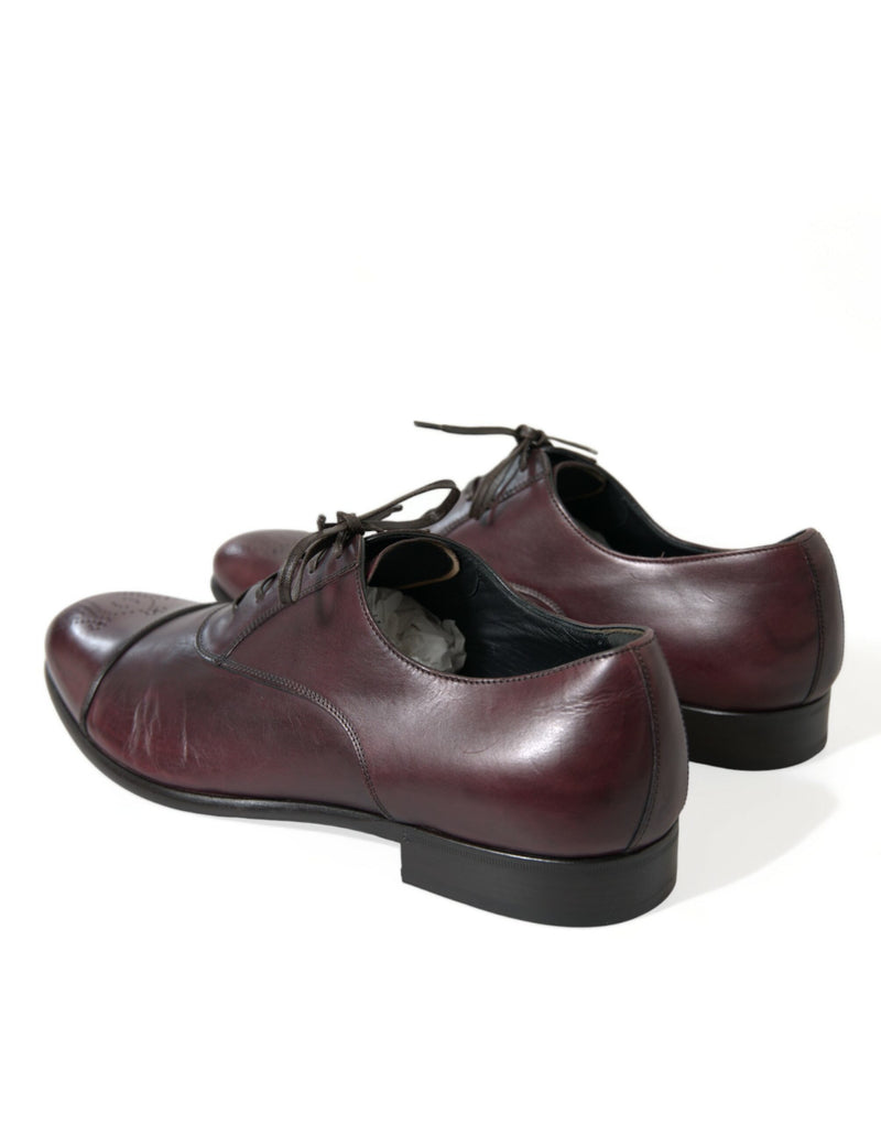 Bordeaux Leather Men Formal Derby Dress Shoes