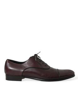 Bordeaux Leather Men Formal Derby Dress Shoes