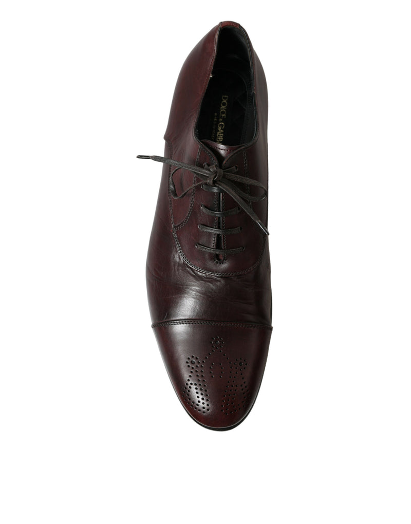 Bordeaux Leather Men Formal Derby Dress Shoes