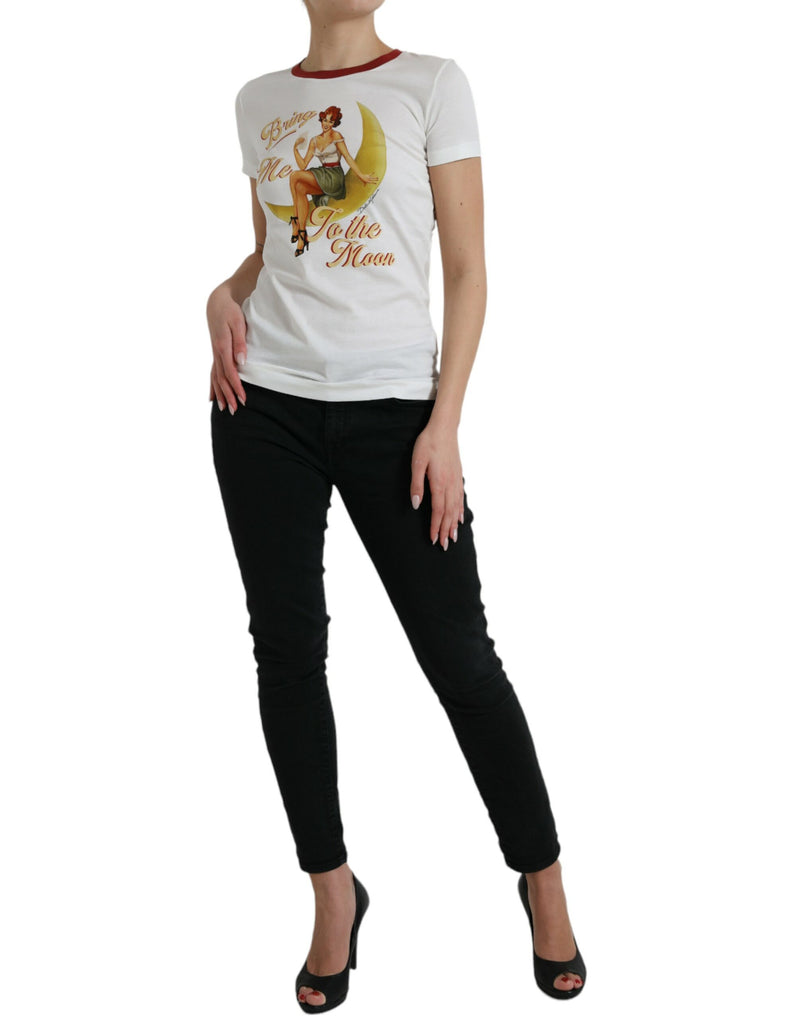 White Bring Me To The Moon T-shirt Top