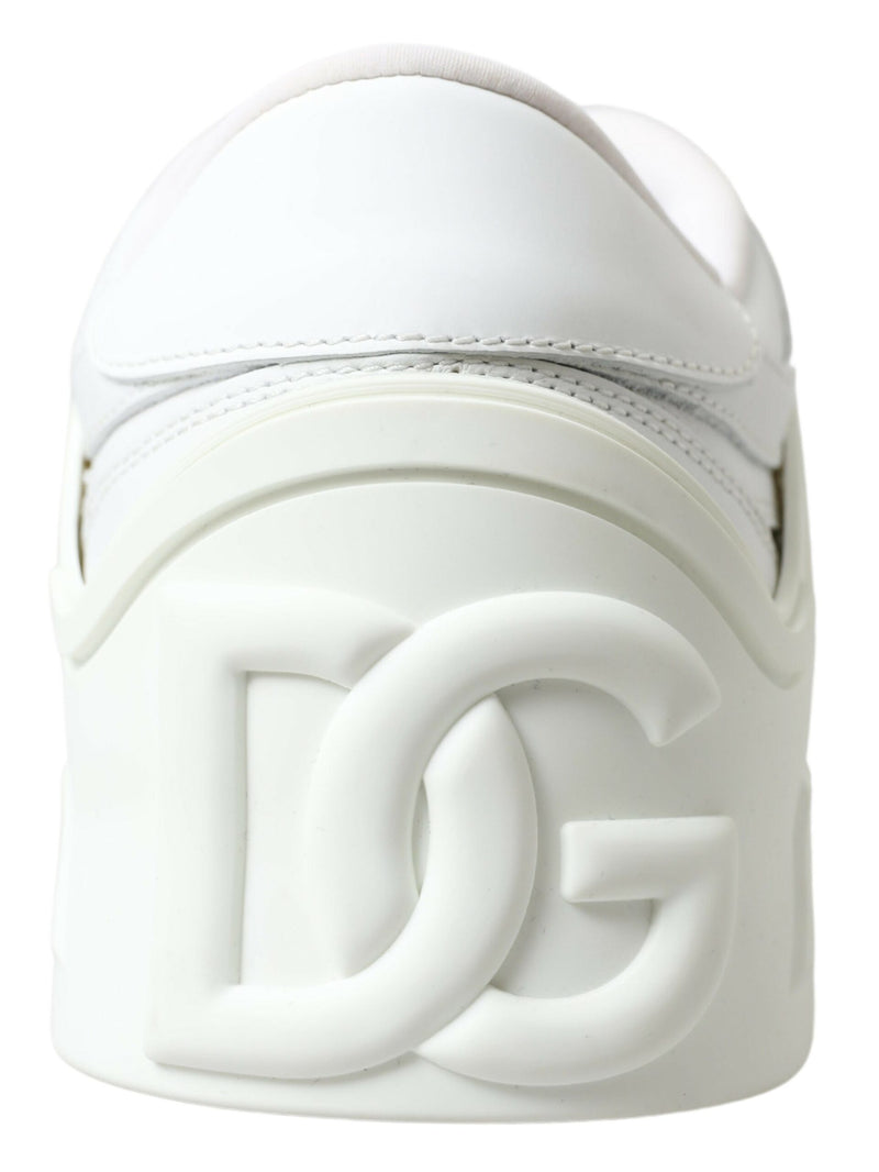 White Leather Low Top Sneakers Shoes