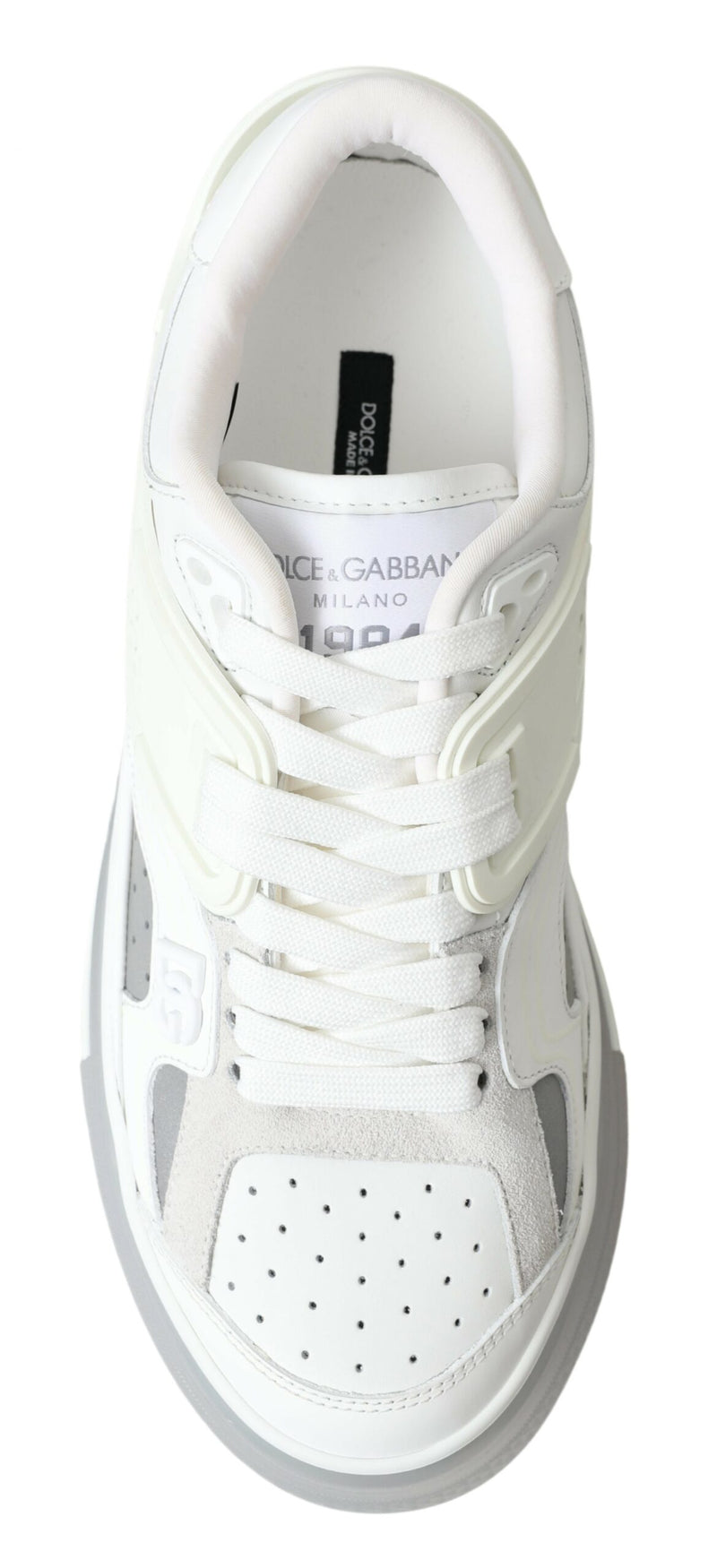 White Leather Low Top Sneakers Shoes