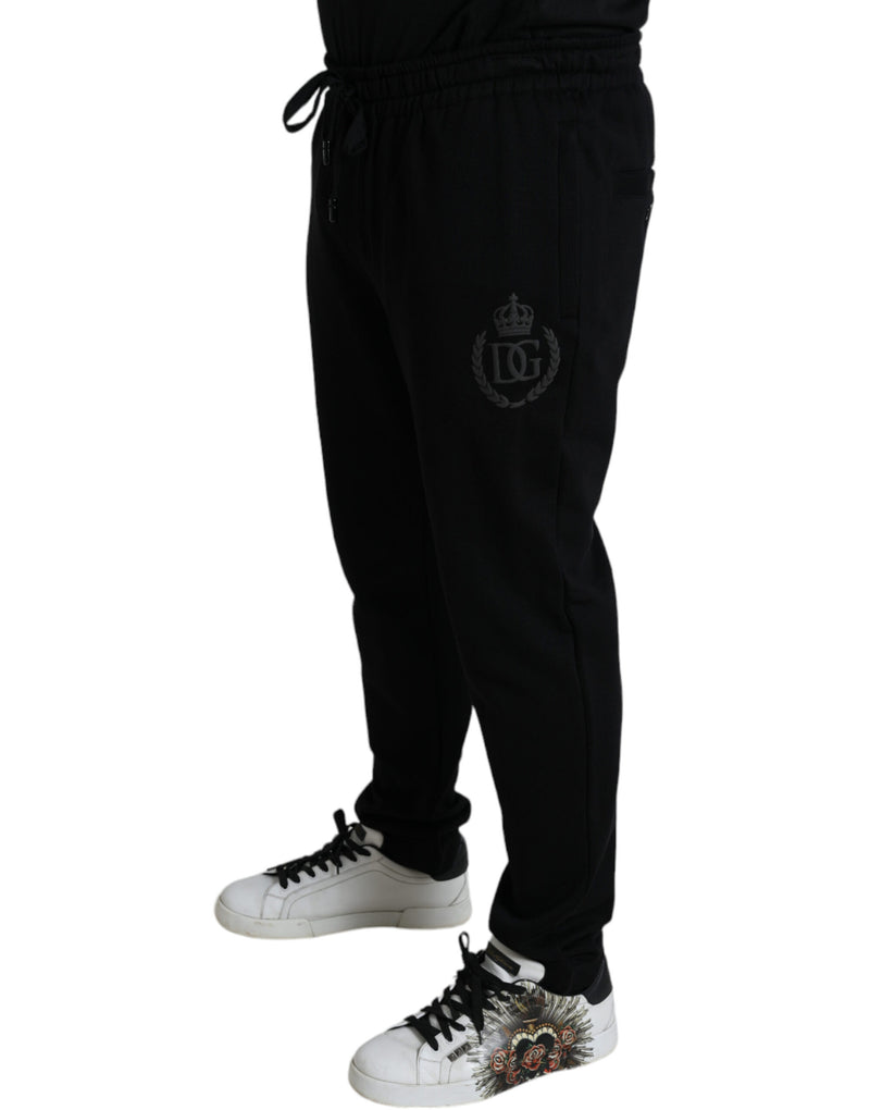 Black DG Logo Skinny Jogger Sweatpants Pants