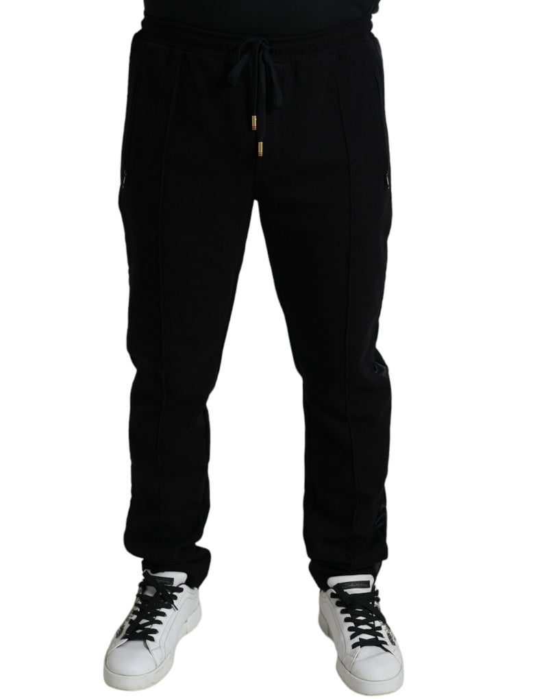 Black Cotton Skinny Jogger Sweatpants Pants