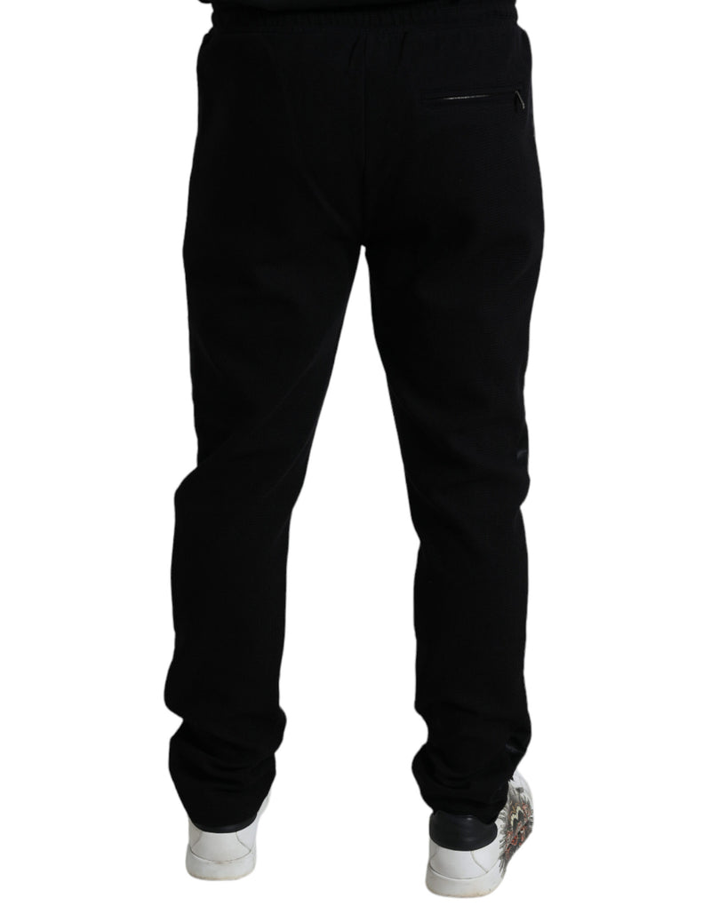 Black Cotton Skinny Jogger Sweatpants Pants