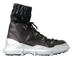 Black Nylon Galileo High Top Sneakers Shoes