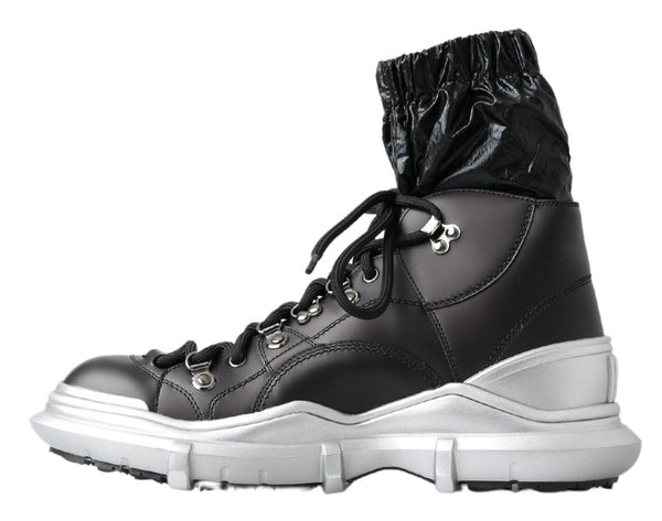 Black Nylon Galileo High Top Sneakers Shoes