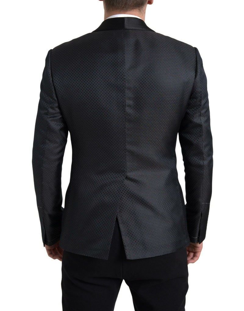 Black Jacquard 2 Piece Single Breasted Suit