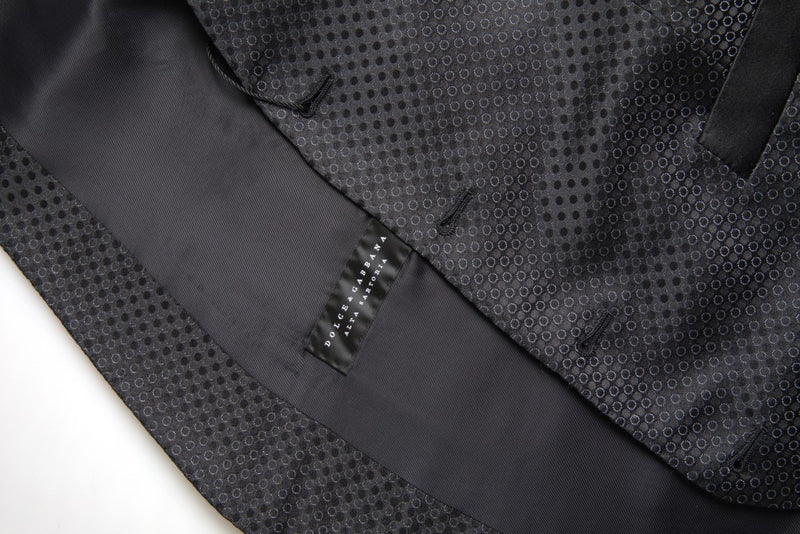 Black Jacquard 2 Piece Single Breasted Suit