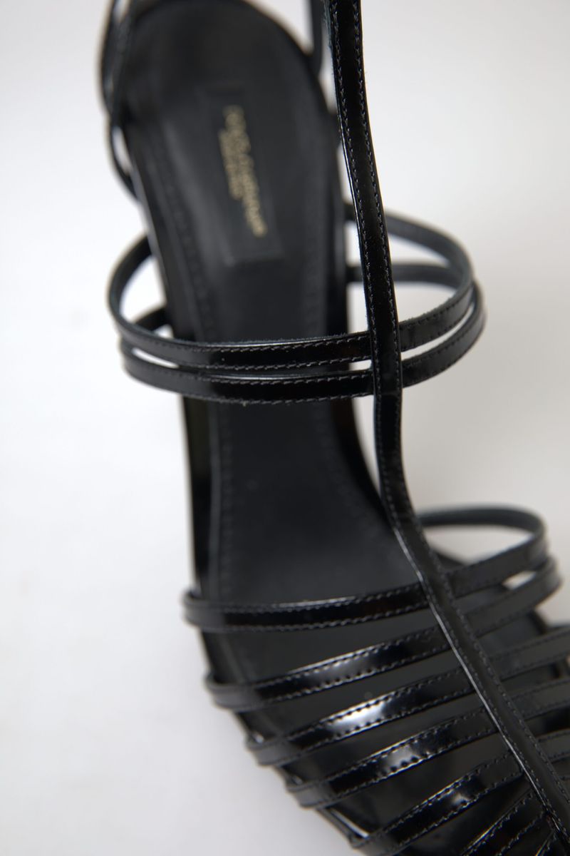 Black Stiletto High Heels Sandals