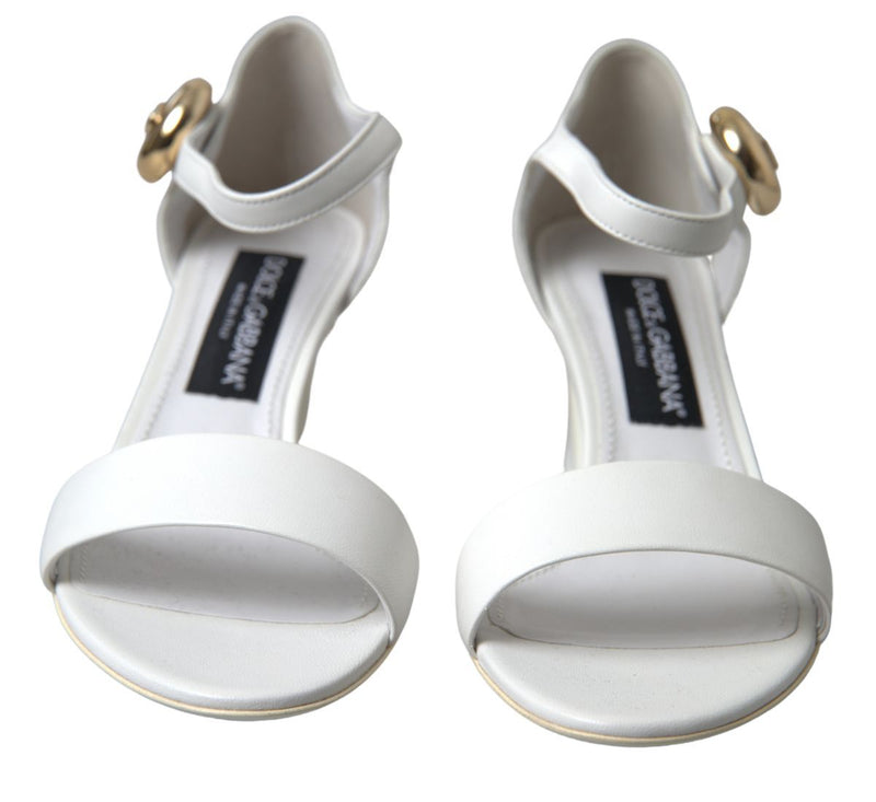 White Gold DG Ankle Strap Sandals Shoes