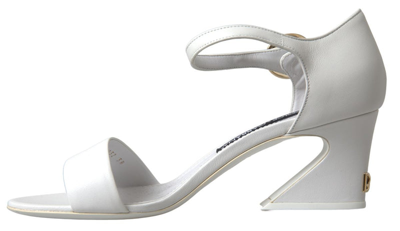 White Gold DG Ankle Strap Sandals Shoes