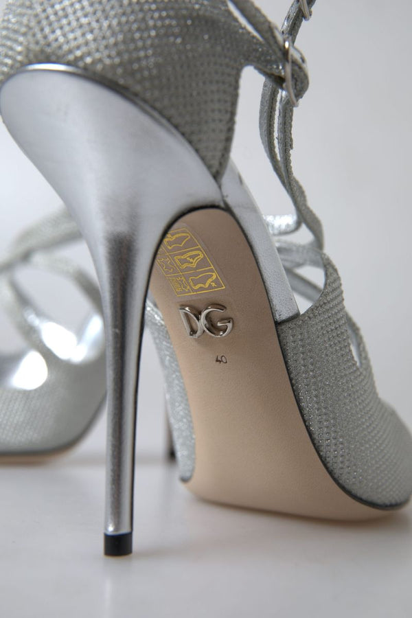 Silver Shimmers Sandals Heel Pumps Shoes