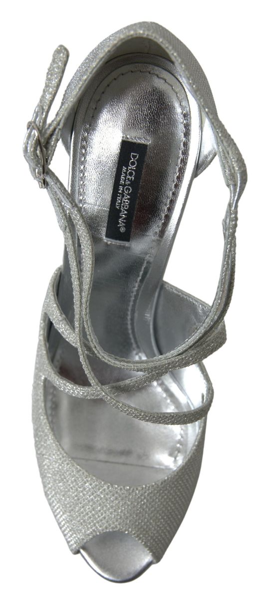 Silver Shimmers Sandals Heel Pumps Shoes