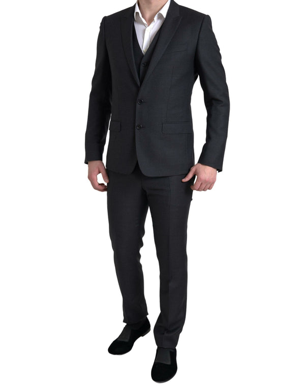 Black 3 Piece Single Breasted MARTINI Suit