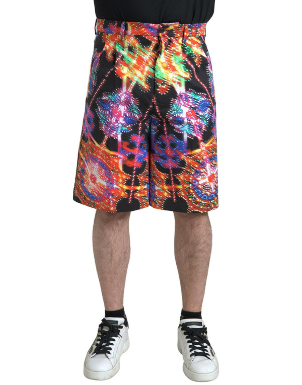 Multicolor Printed Cotton Men Bermuda Shorts