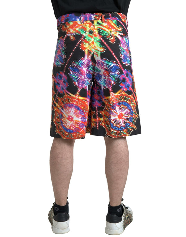 Multicolor Printed Cotton Men Bermuda Shorts