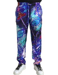 Multicolor Printed Silk Men Trouser Pants