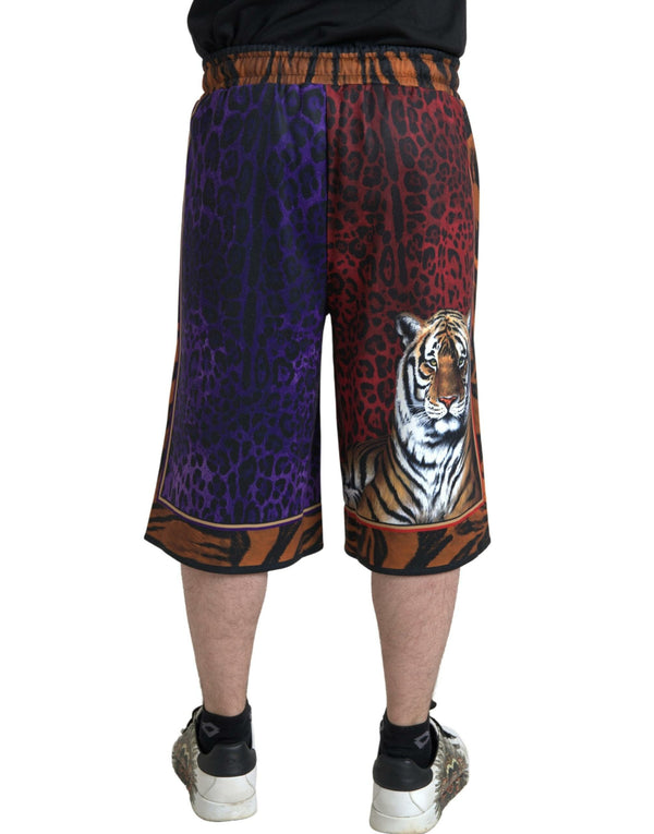 Multicolor Tiger Print Men Bermuda Shorts