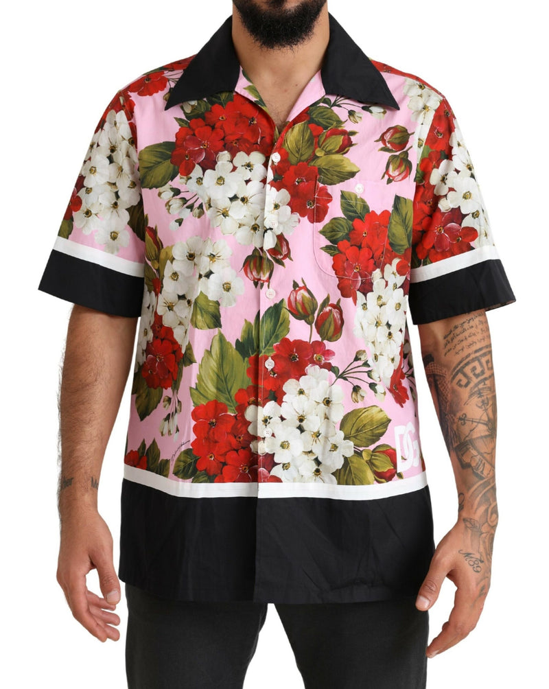 Multicolor Geranium Cotton Men Casual Shirt