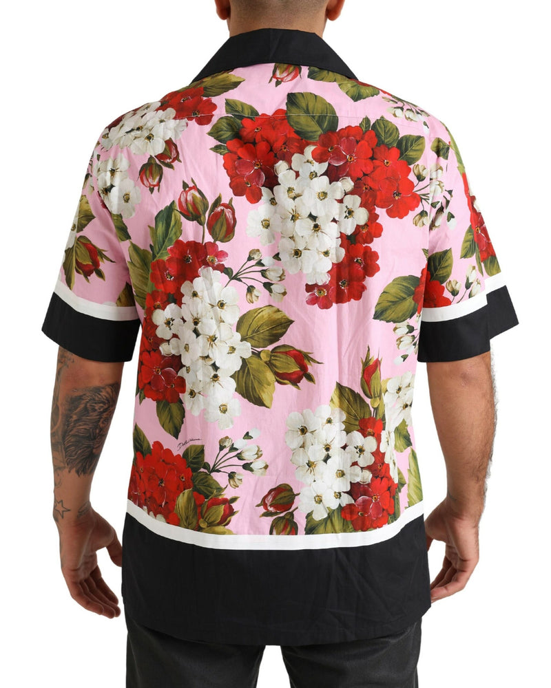 Multicolor Geranium Cotton Men Casual Shirt