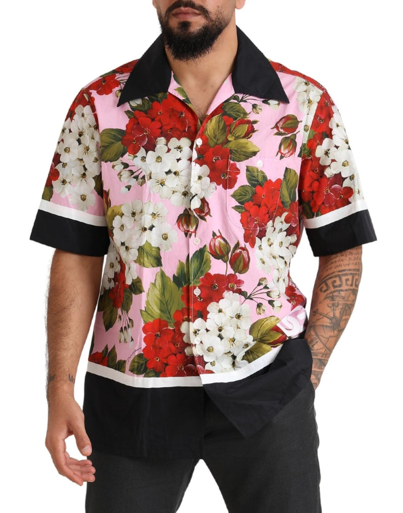 Multicolor Geranium Cotton Men Casual Shirt