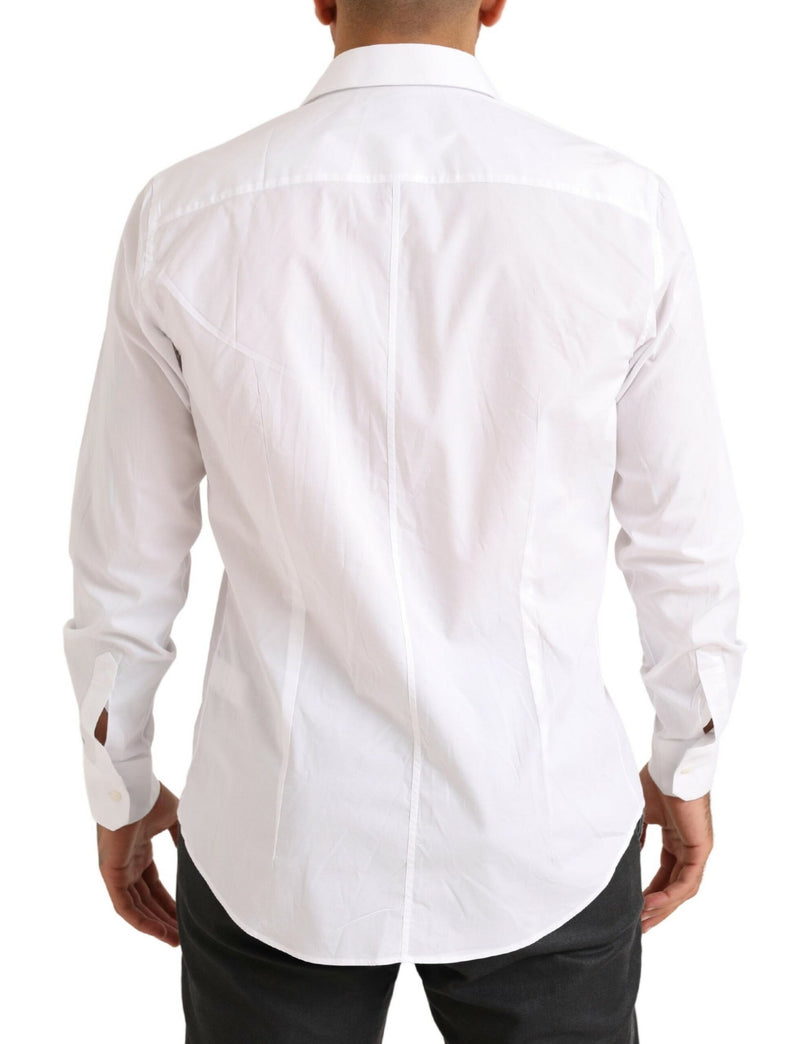 White MARTINI Cotton Blend Dress Formal Shirt