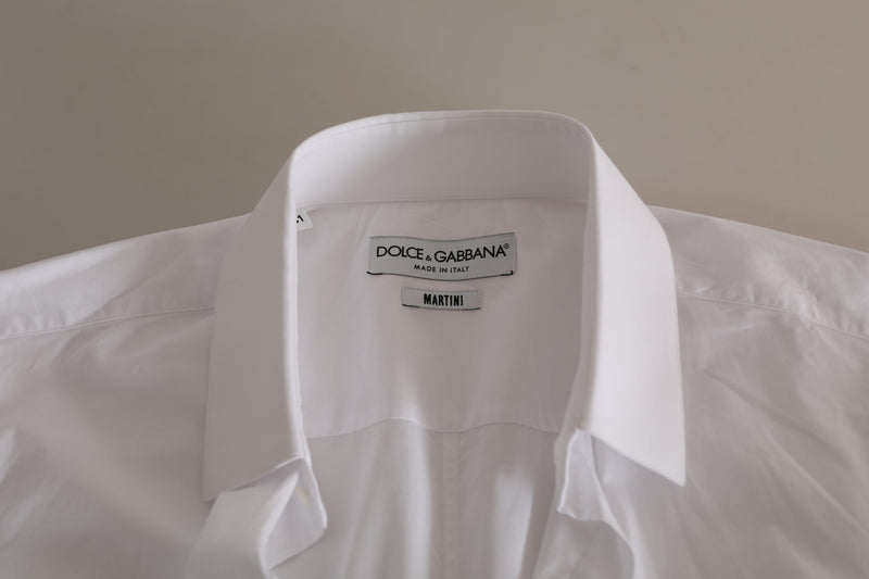 White MARTINI Cotton Blend Dress Formal Shirt