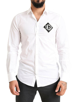 White GOLD Formal Cotton Logo Formal Shirt