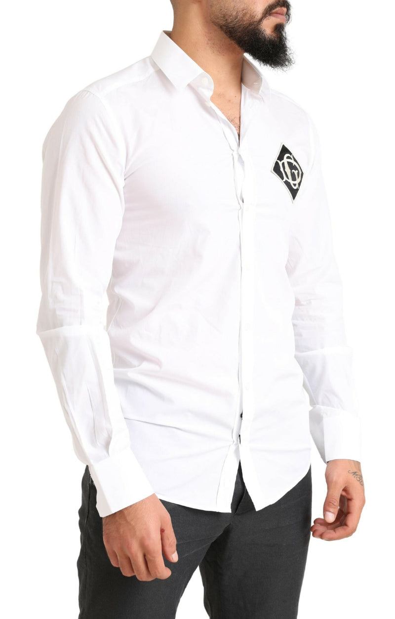 White GOLD Formal Cotton Logo Formal Shirt