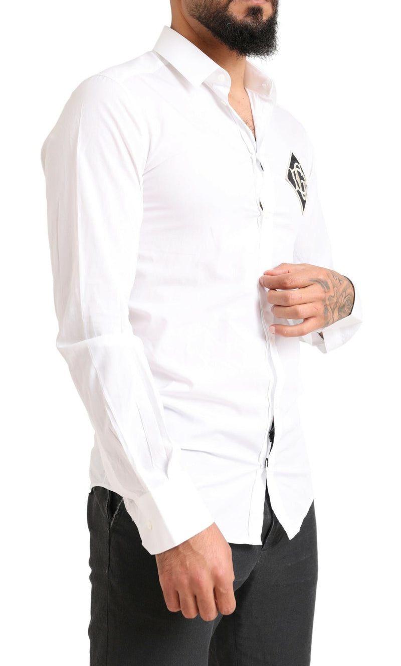 White GOLD Formal Cotton Logo Formal Shirt