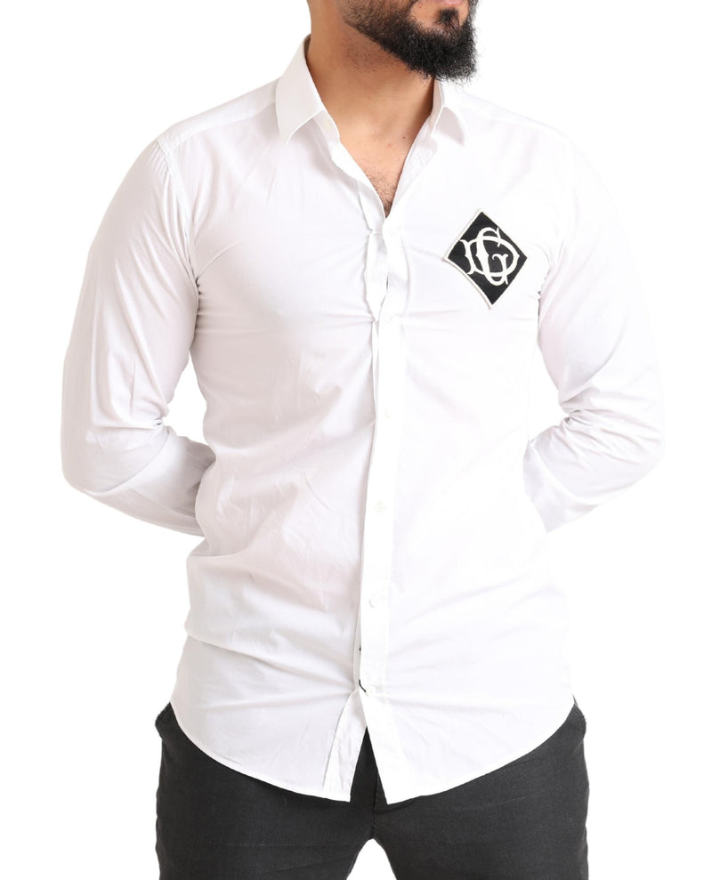 White GOLD Formal Cotton Logo Formal Shirt