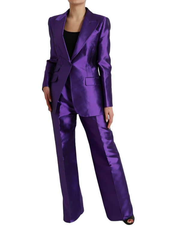 Purple Silk Slim Fit Formal 2 Piece Suit