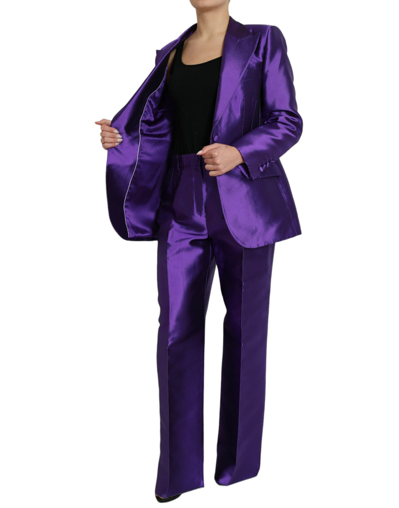 Purple Silk Slim Fit Formal 2 Piece Suit