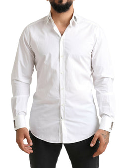 White GOLD Formal Leopard Cotton Dress Shirt