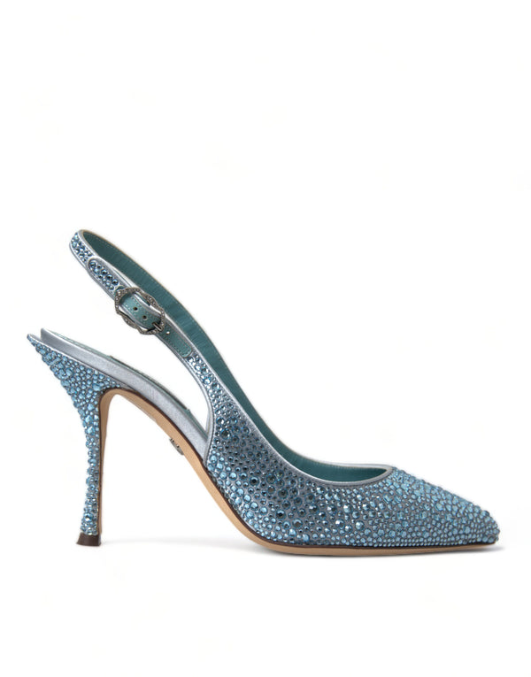 Blue Crystal Slingback Pumps Shoes