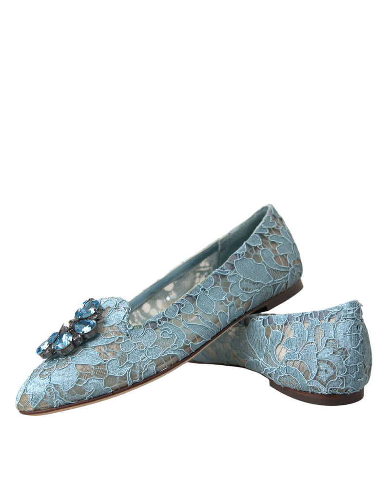 Blue Vally Taormina Lace Crystals Flats Shoes