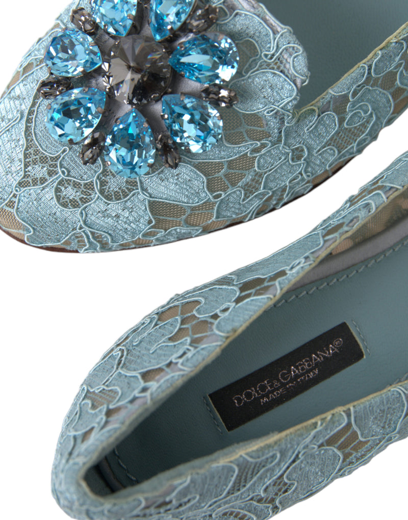 Blue Vally Taormina Lace Crystals Flats Shoes