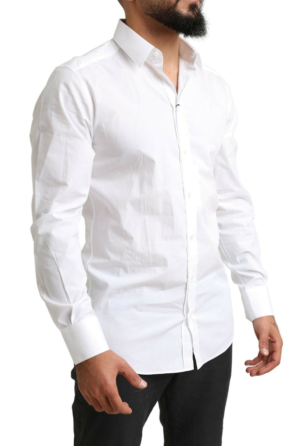 White GOLD Cotton Men Formal Dress Shirt